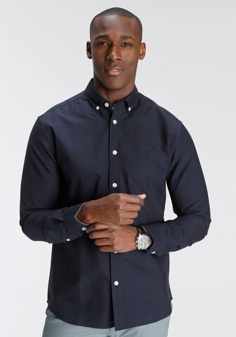 DELMAO Regular Fit Hemd in Blau: Vorderseite