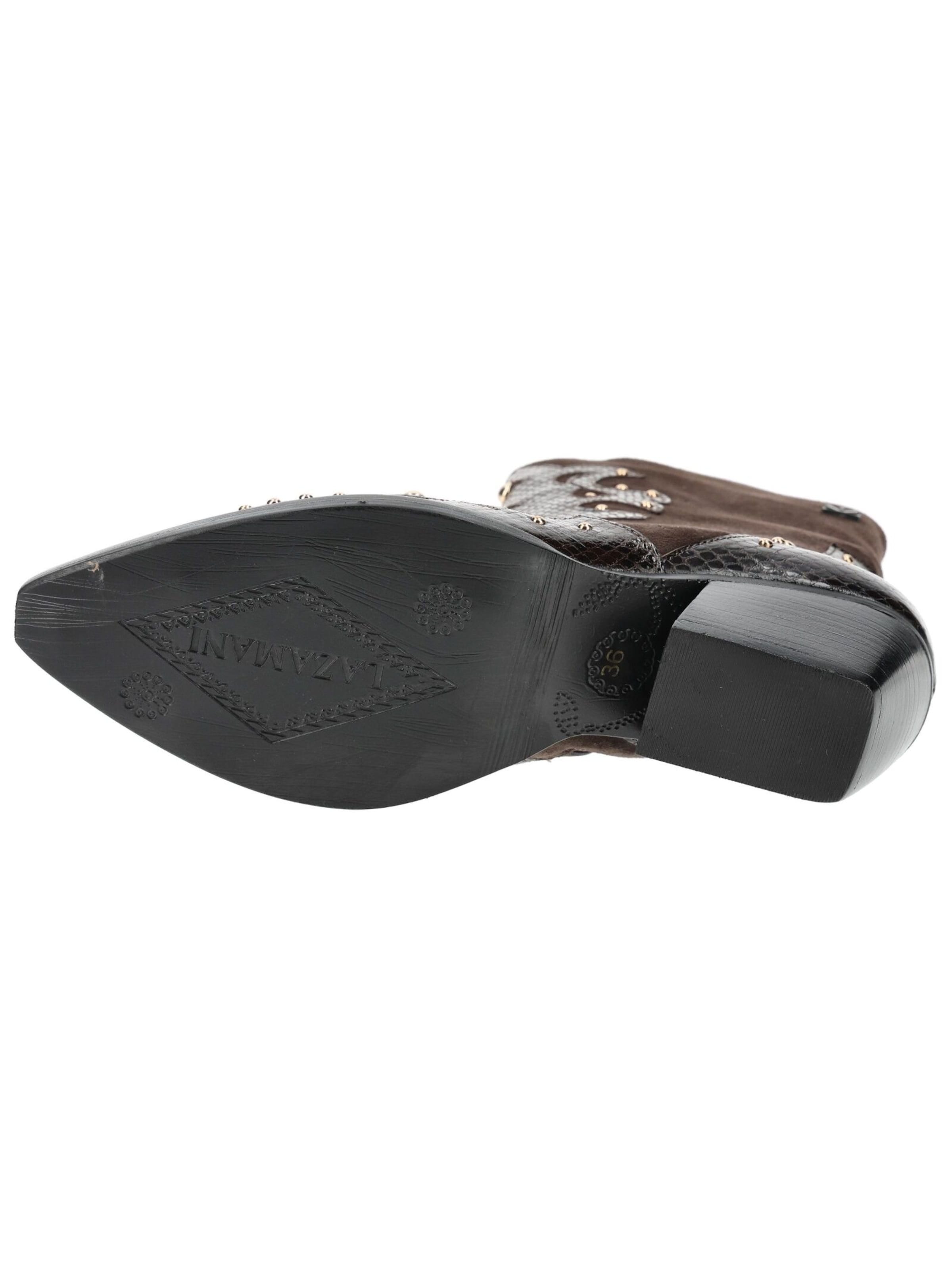Bottes de cowboy LAZAMANI en marron : en bas