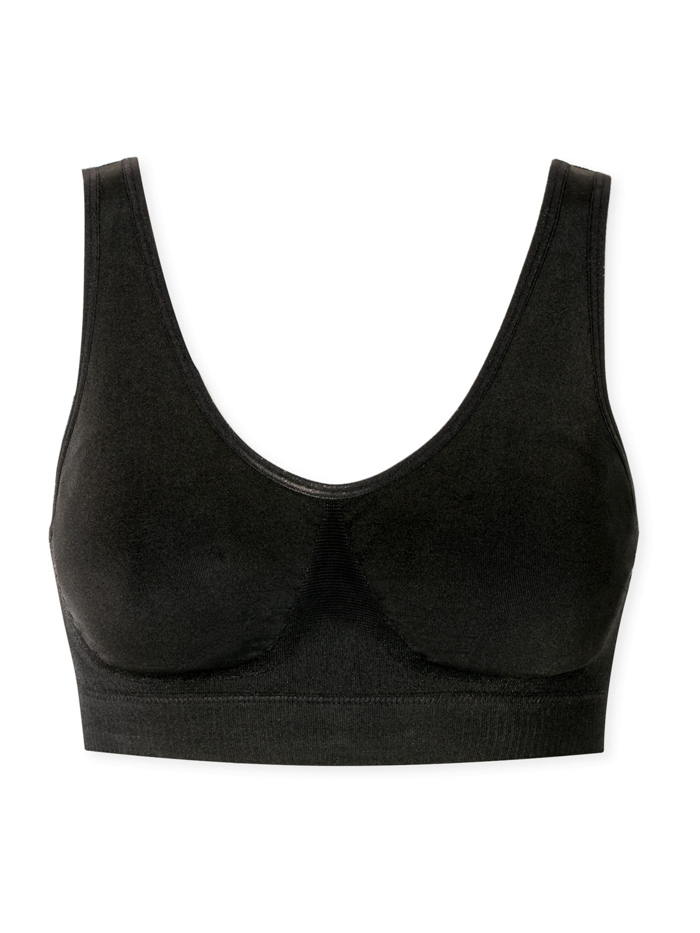 SCHIESSER Bralette Bra 'Casual Seamless' in Black: front