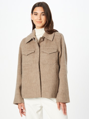 WEEKDAY Between-Season Jacket 'Isa Hairy Short Jacket' in Beige: front