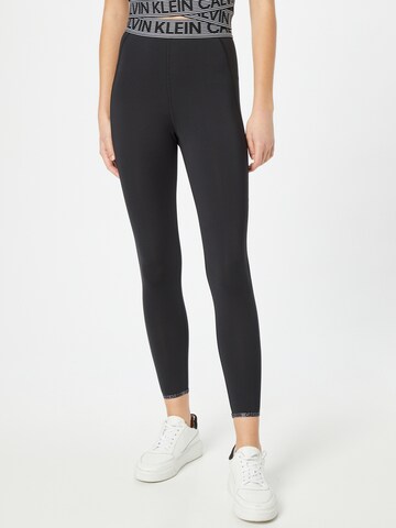 Skinny Pantalon Calvin Klein Sport en noir : devant