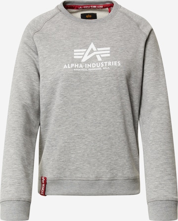 Sweat-shirt ALPHA INDUSTRIES en gris : devant