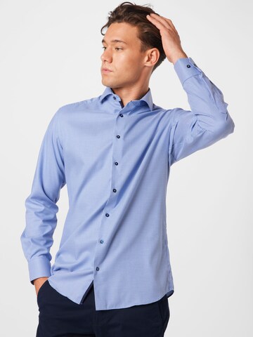 Coupe regular Chemise ETERNA en bleu : devant