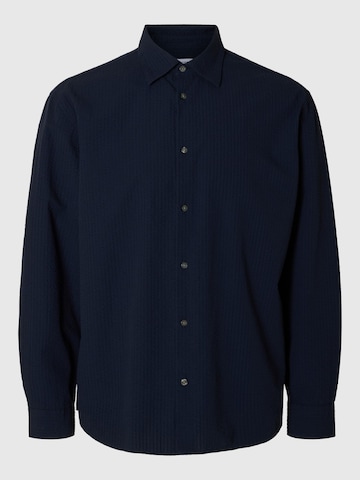 SELECTED HOMME Overhemd 'Seersucker' in Blauw: voorkant