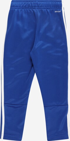 ADIDAS SPORTSWEAR Tapered Workout Pants 'Designed 2 Move 3-Stripes' in Blue