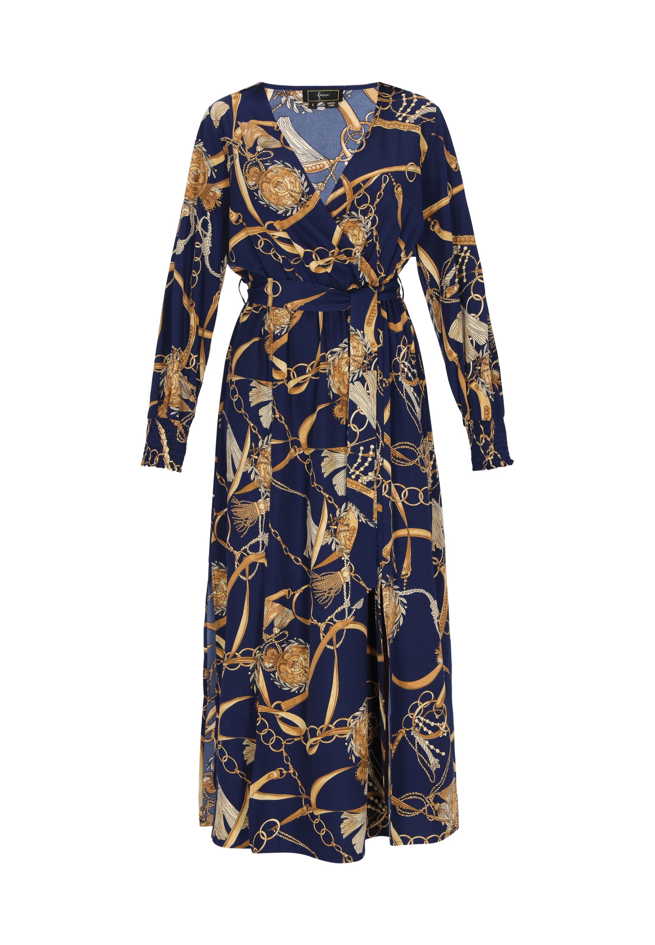 faina - Vestido em azul: frente