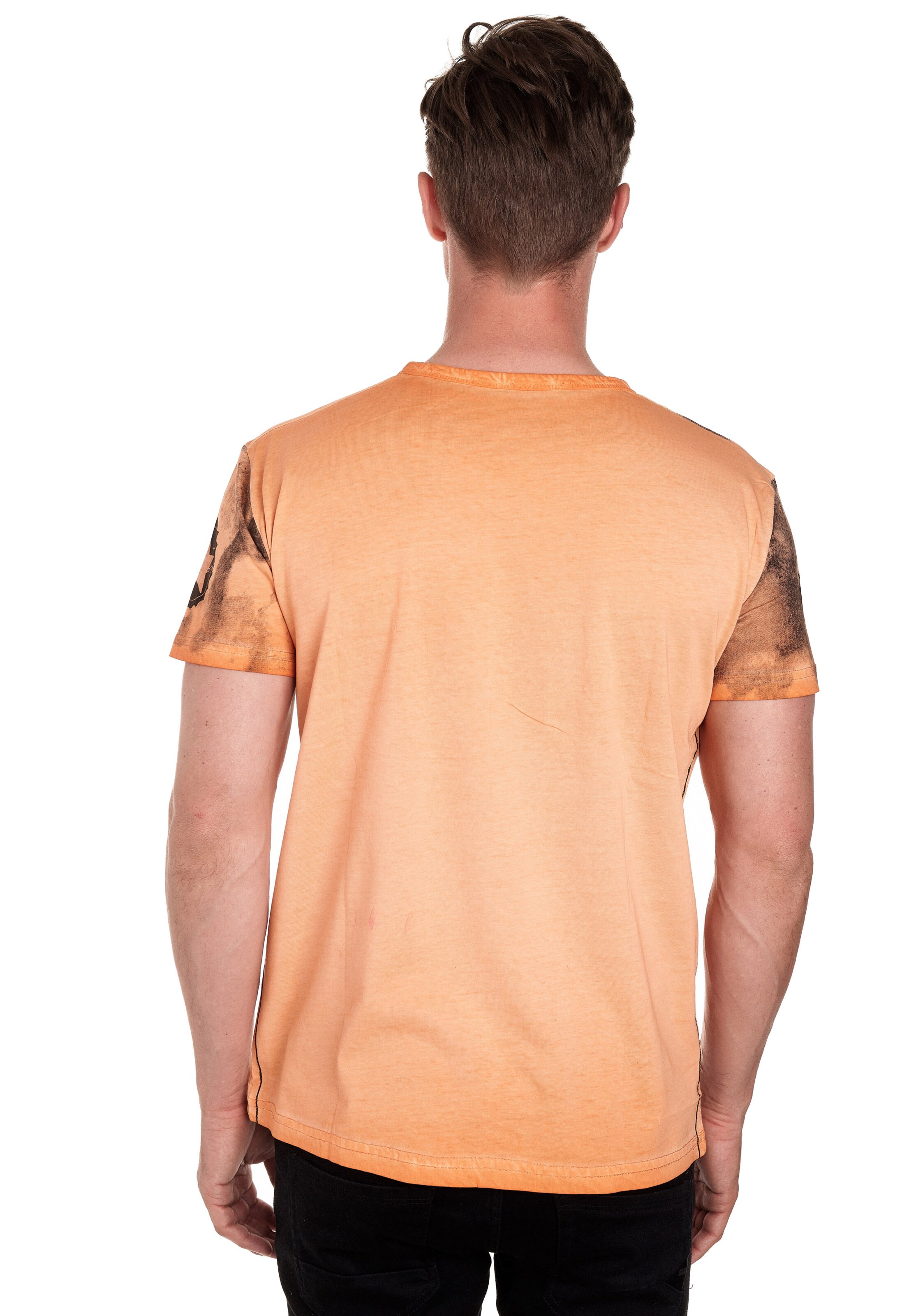 Männer Große Größen Rusty Neal T-Shirt in Orange - NK56470