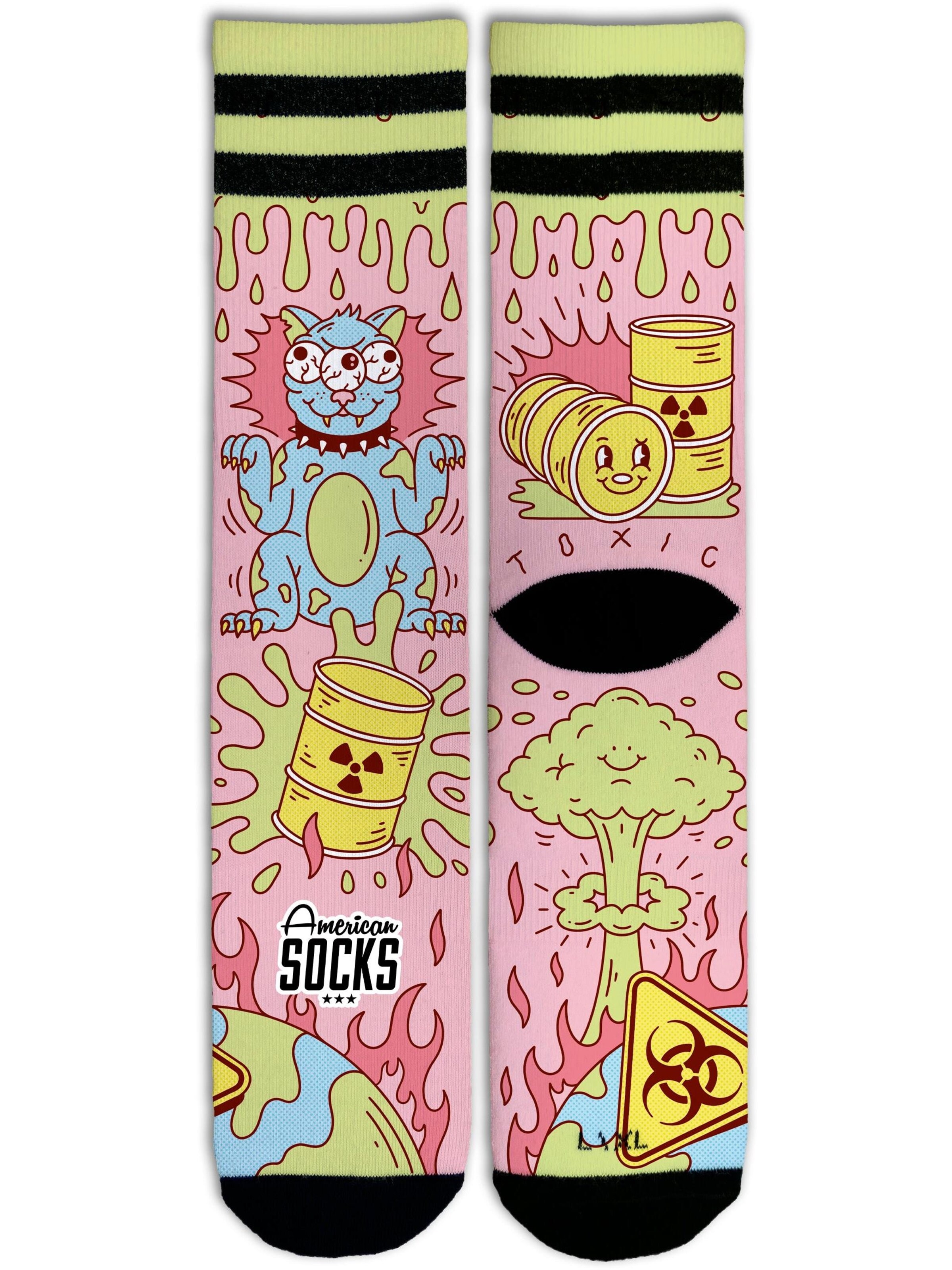 Chaussettes 'Radioactive - Mid High' American Socks en rose