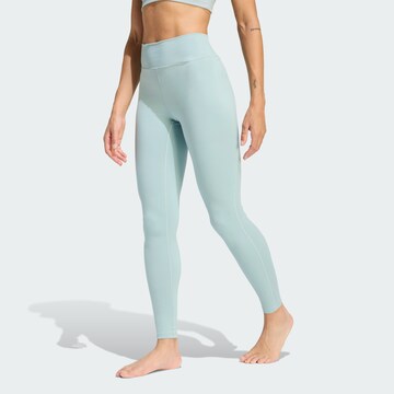 ADIDAS PERFORMANCE Skinny Sportbroek in Groen: voorkant