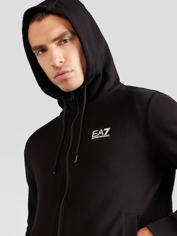 EA7 Emporio Armani Sweatjacke in Schwarz