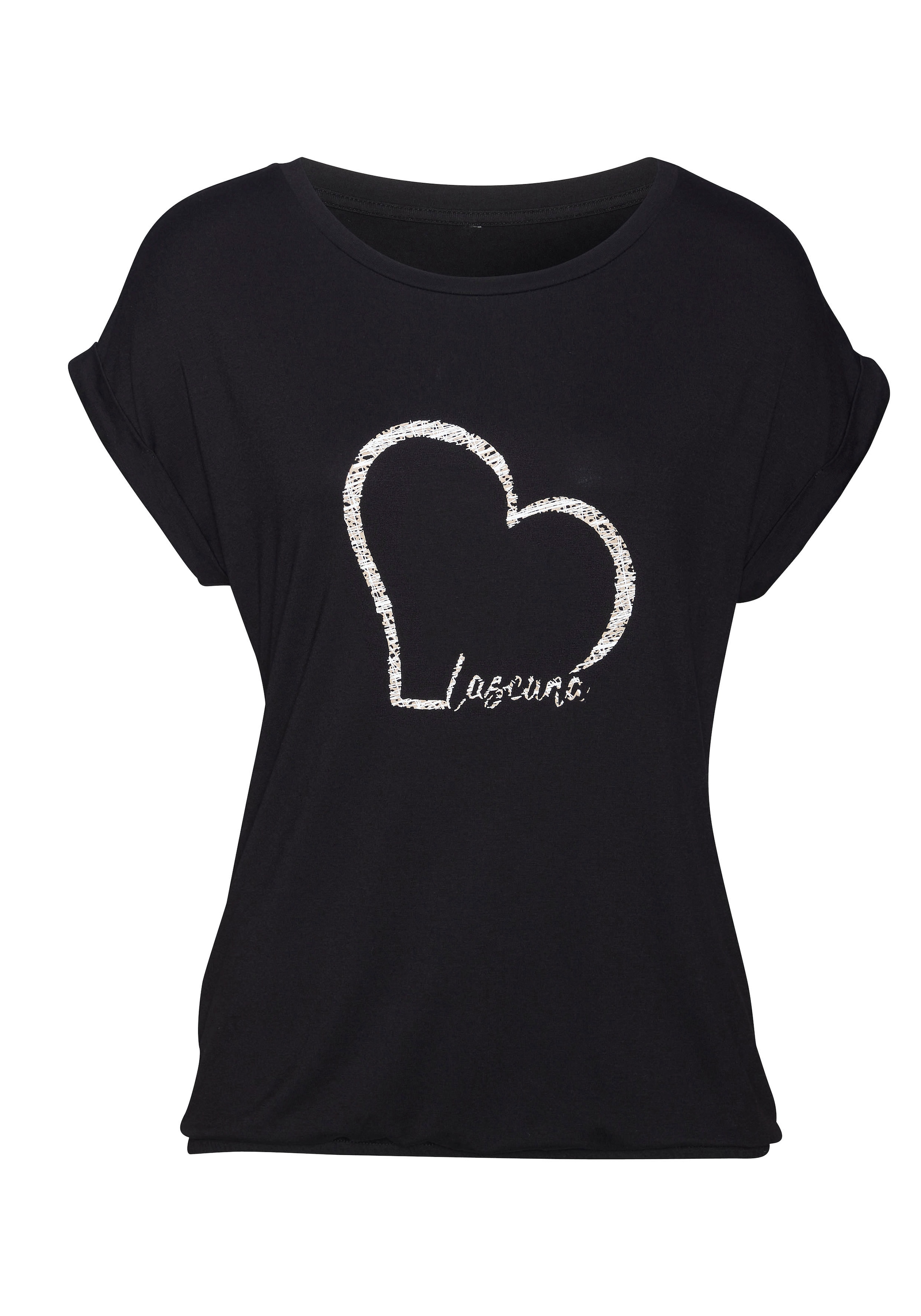 T-shirt LASCANA en noir : devant