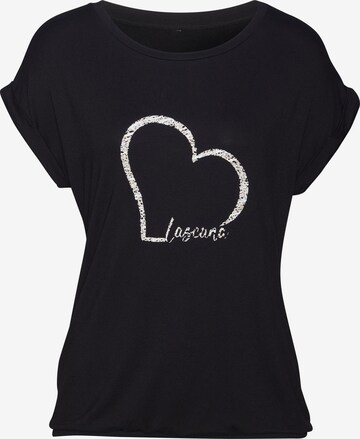 LASCANA Shirt in Zwart: voorkant