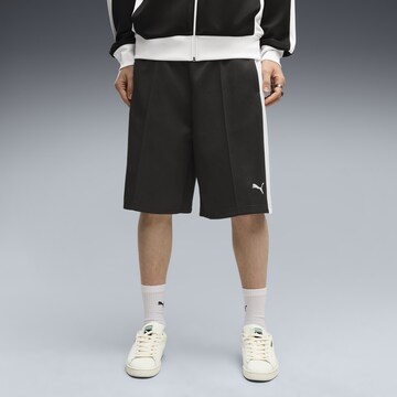 PUMA Regular Workout Pants 'T7 Relaxed' in Black: front