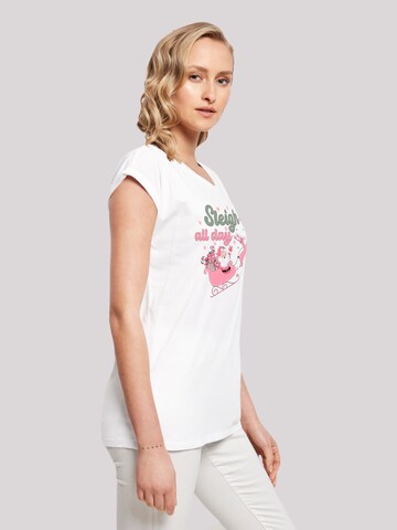 F4NT4STIC Shirt 'Christmas Sleigh all day Santas Reindeers' in White