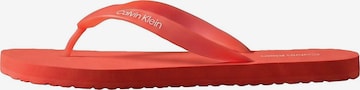 Tongs Calvin Klein en orange : devant