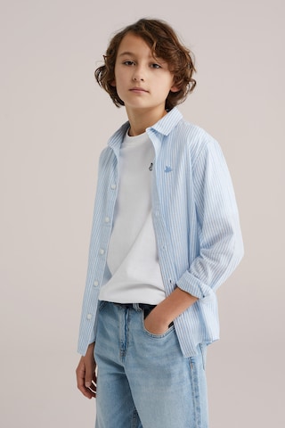 WE Fashion Regular fit Button up shirt in Blue: front