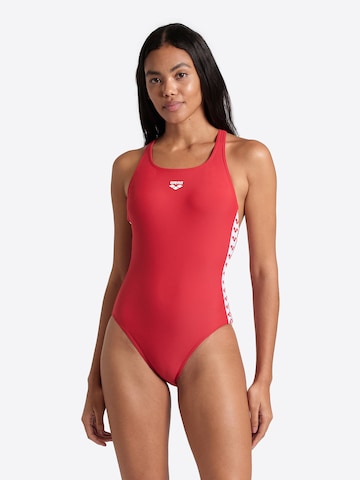 ARENA Bustier Sportbadpak 'ICONS RACER BACK' in Rood: voorkant