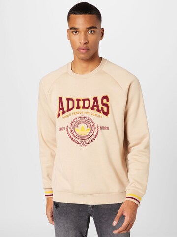ADIDAS ORIGINALS Sweatshirt 'Varsity' in Beige: front