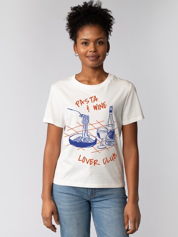 Watapparel Shirt 'Pasta lover club' in White: front