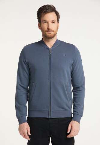 DreiMaster Vintage Zip-Up Hoodie in Blue: front