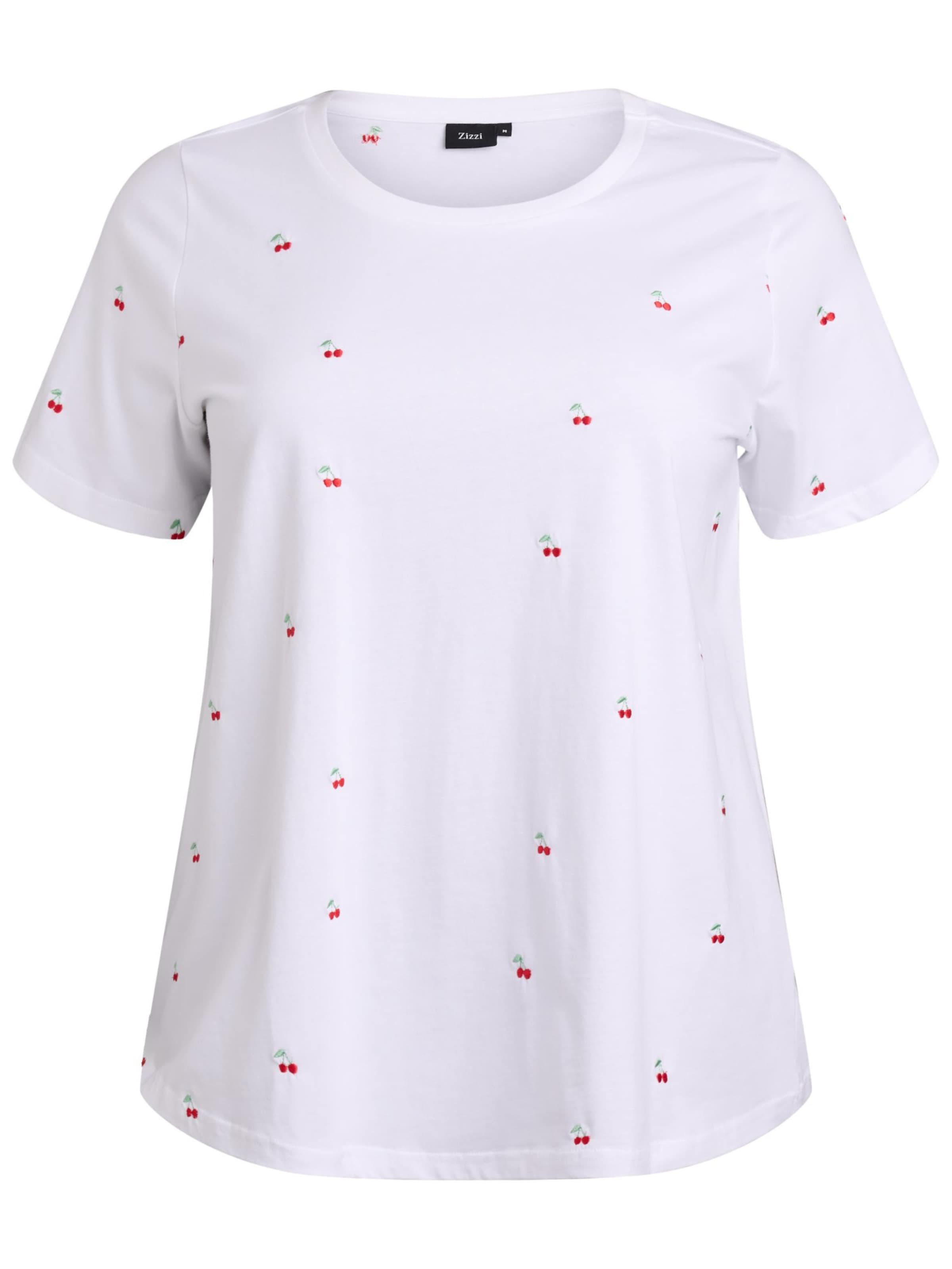 Zizzi T-Shirt 'Velin' in Weiß: Vorderseite