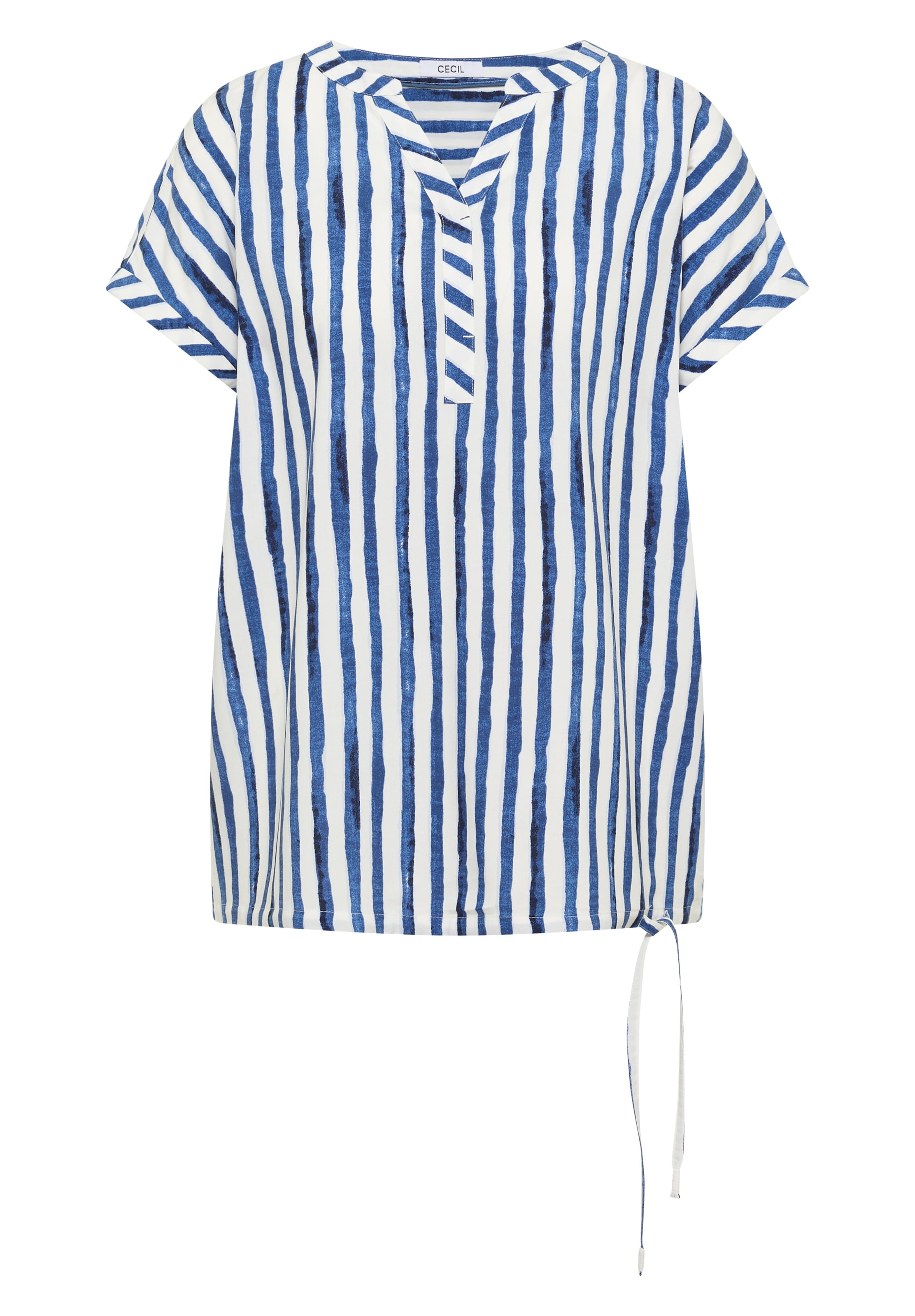 CECIL Dropped Shoulder Bluse mit Streifen in XXXL in navy, Produktansicht
