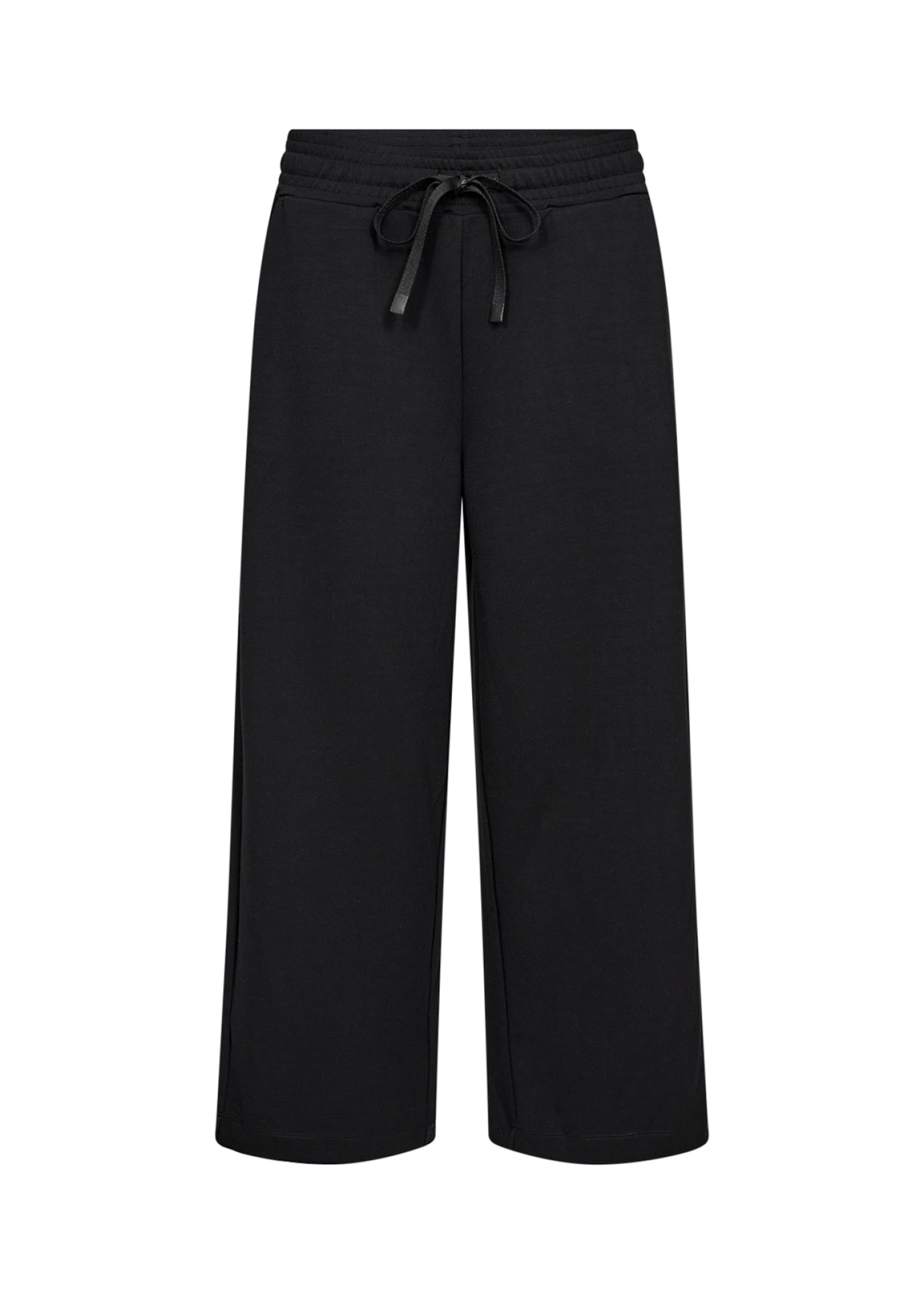 Soyaconcept - Pierna ancha Pantalón plisado 'Banu' en negro: frente