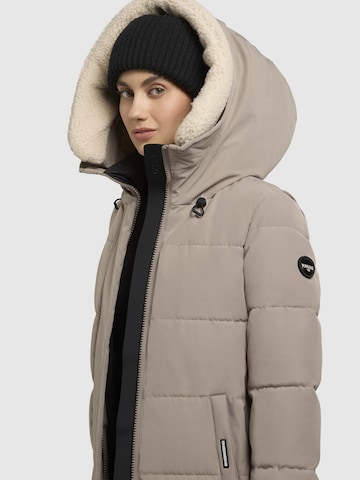 khujo Vinterfrakke ' CLARESSE TEDDY ' i beige