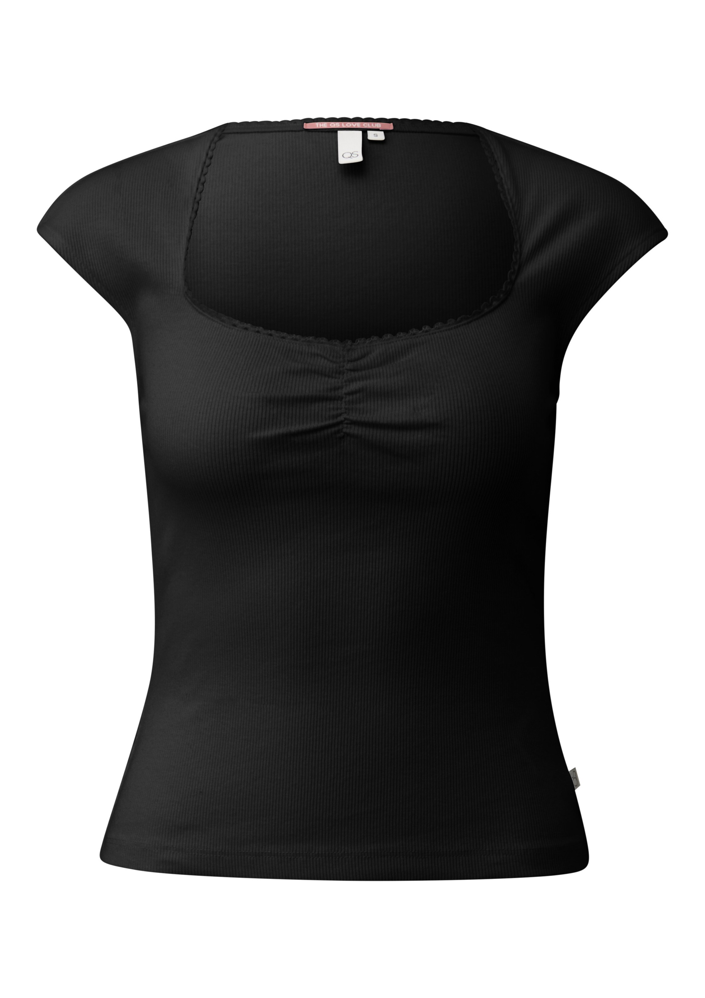 QS Shirt in Zwart: voorkant