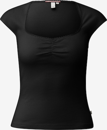 QS Shirt in Zwart: voorkant