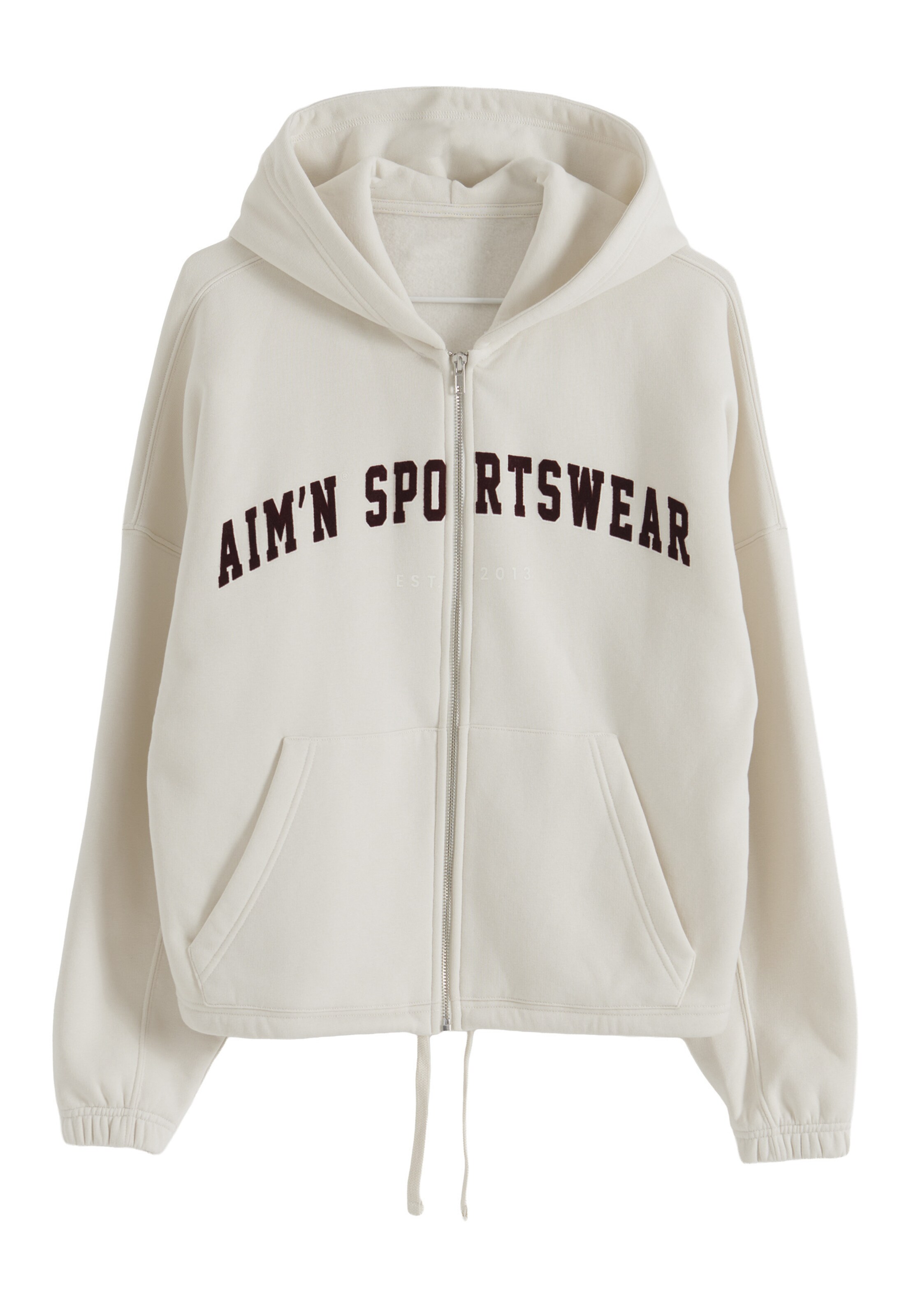 Aim'n Bluza rozpinana sportowa 'Varsity' w kolorze beżowy: przód