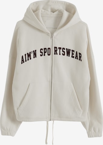 Aim'n Bluza rozpinana sportowa 'Varsity' w kolorze beżowy: przód