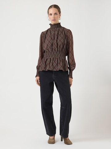 YAS Blouse 'YASChecksy' in Bruin