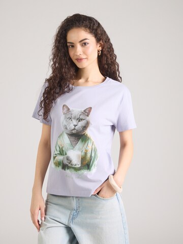 T-shirt 'Kimono Cat' EINSTEIN & NEWTON en violet : devant