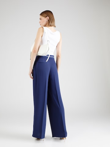 MORE & MORE Wide leg Trousers with creases 'Fluent' in Blue