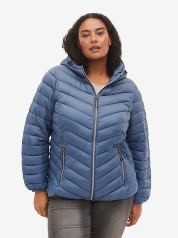 Zizzi Between-Season Jacket in Blue: front