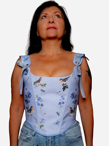 Corsetto 'Songbird Bloom' di VIADALINNO in blu: frontale