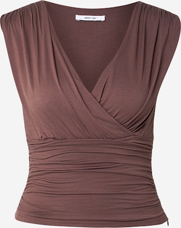 ABOUT YOU Top 'Bianca' | rjava barva: sprednja stran