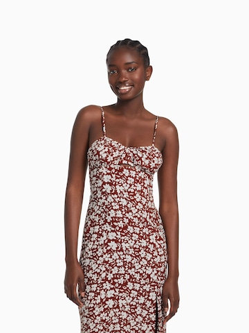 Bershka Summer Dress in Brown: front