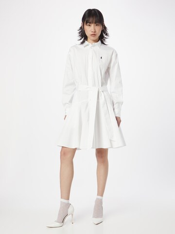 Polo Ralph Lauren Shirt Dress in White: front