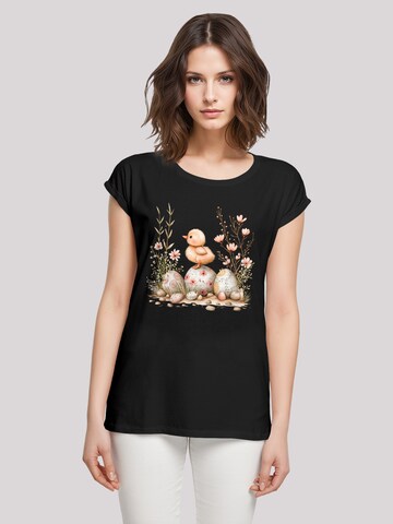 T-shirt 'Ostern Küken Ei Blumen' F4NT4STIC en noir : devant