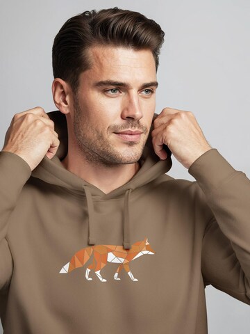 Neverless Sweatshirt 'Fuchs Polygon'‌‌‌‌‌‌ in Braun