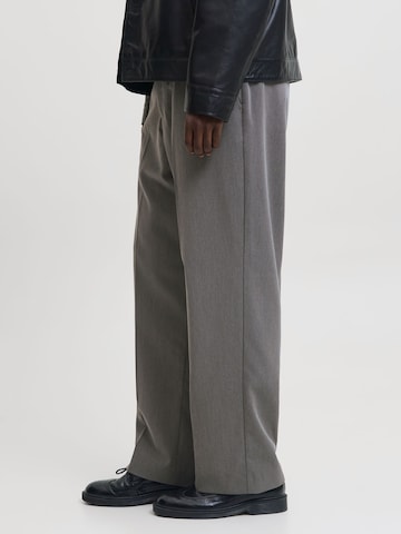 JACK & JONES Wide leg Trousers with creases in Grey
