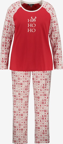 Ulla Popken Pyjama 'HOHOHO' in Rood: voorkant