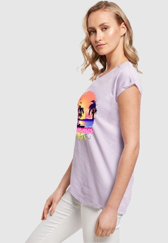 Merchcode T-Shirt 'Summer Vibes Sunset' in Lila
