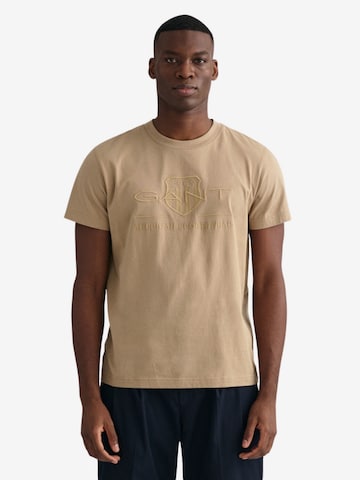 T-Shirt GANT en beige : devant