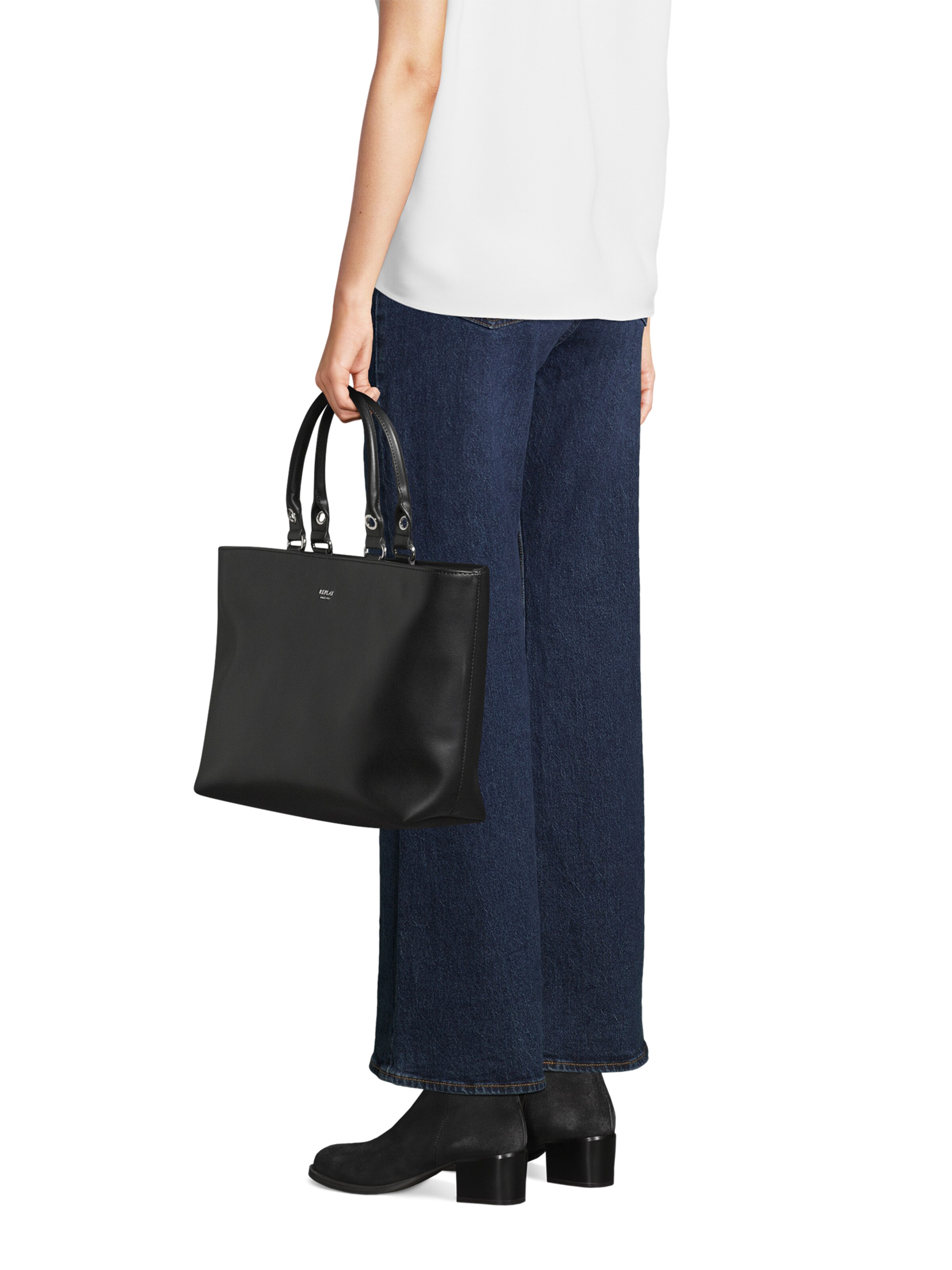 REPLAY Shopper táska - fekete: elől