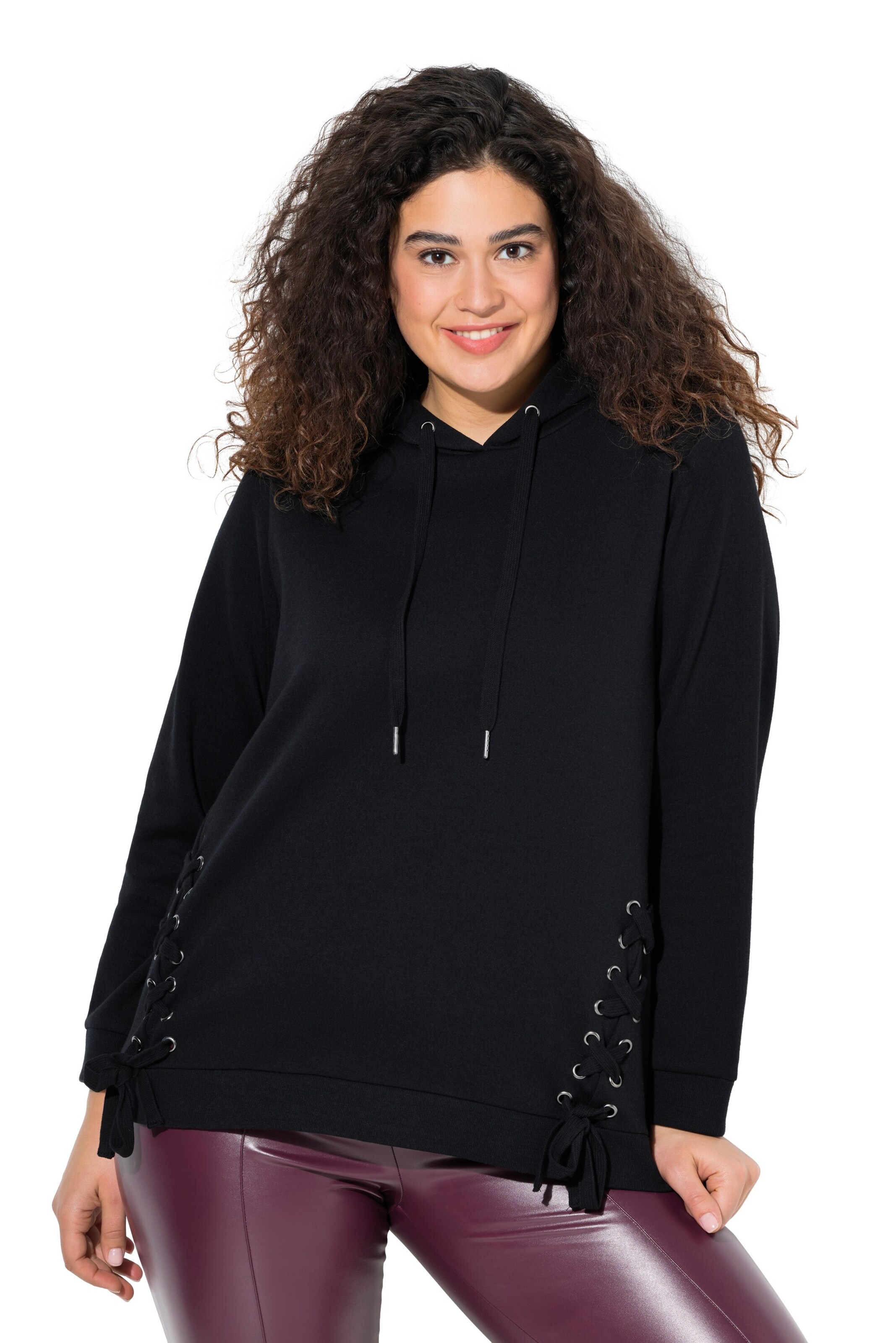 Ulla Popken Sweatshirt in Schwarz: Vorderseite
