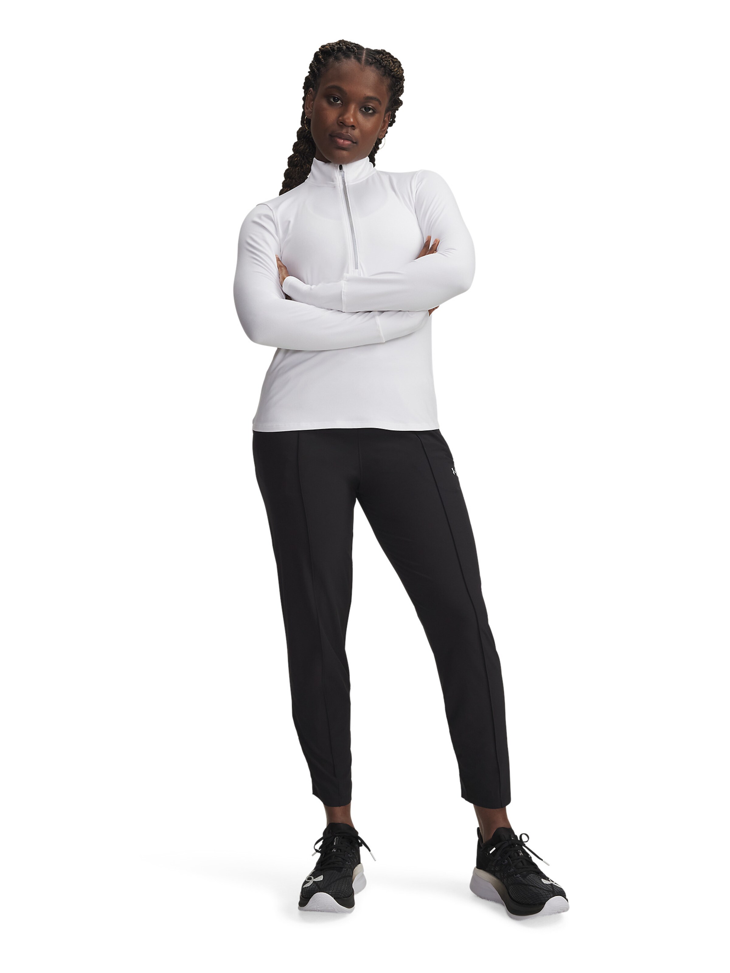 UNDER ARMOUR Tapered Sports trousers 'Velociti Pro' in Black: front