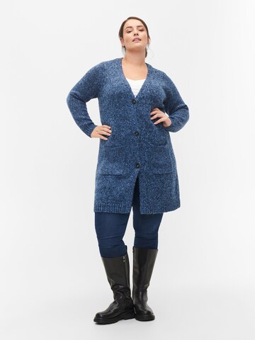 Zizzi Strickjacke 'MELLOW' in Blau